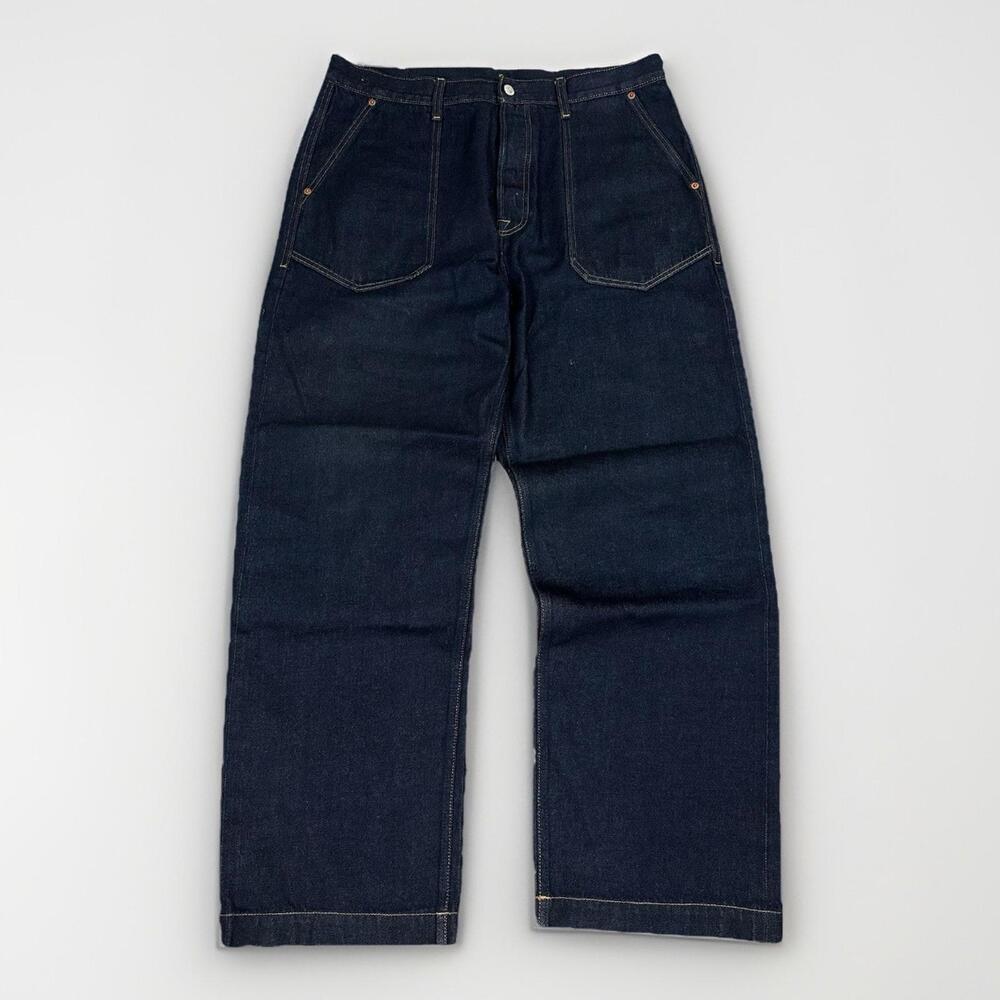 Calvin Klein Deck Jeans Mens 36x32 Dark Wash Straight Leg Selvedge Denim Japan